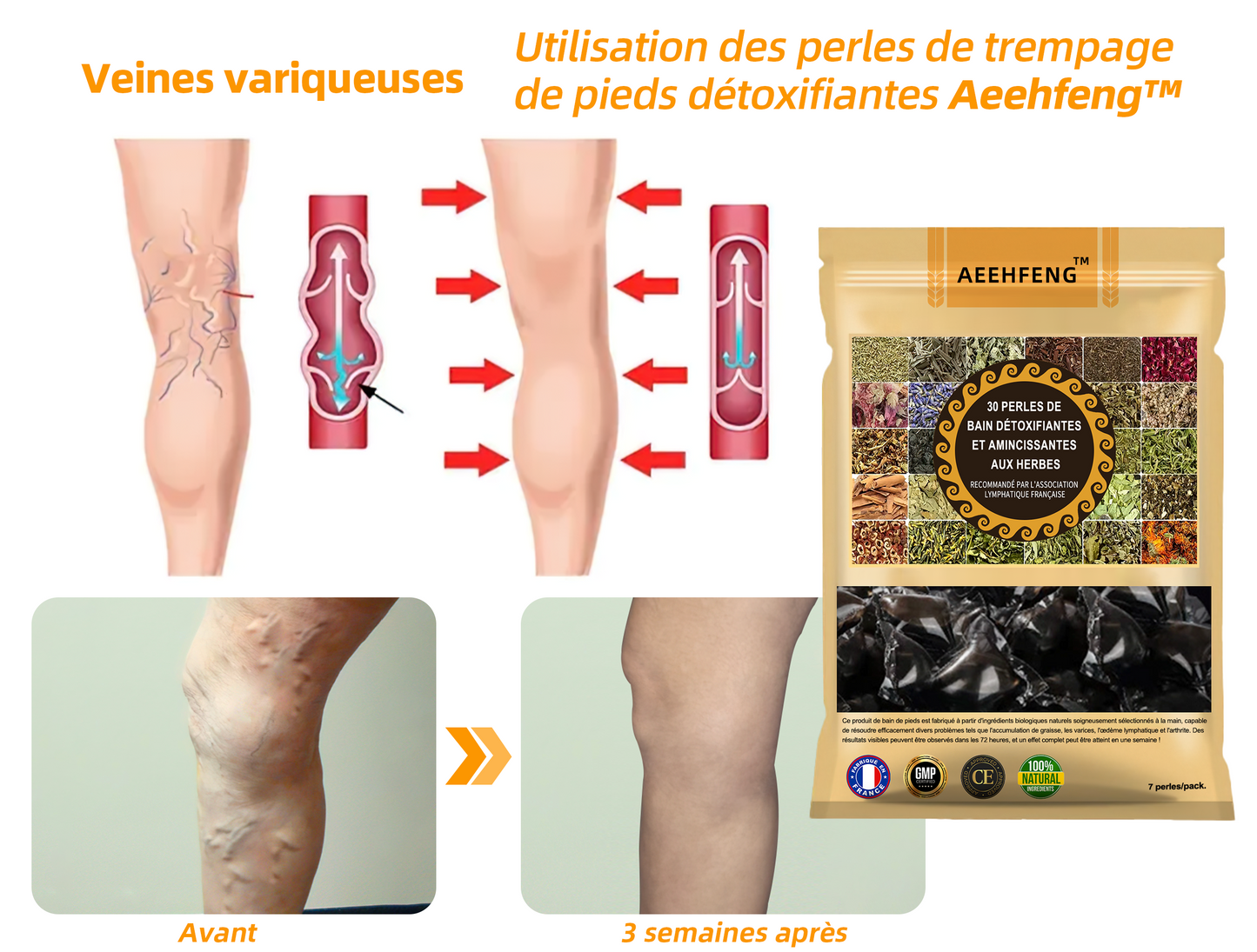 Aeehfeng™ 30 perles de bain détoxifiantes et amincissantes aux herbes💁‍♀️(Recommandé par l'Association Lymphatique Française)👩‍⚕️